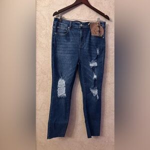 Monkey Ride Original Vintage Stylish Blue Destroyed Women Jeans